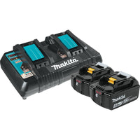 MAKITA LXT Lithium-Ion 5 Amp Battery (2 Pack) w/FUEL Gauge & DUAL RAPID Charger Starter Pack